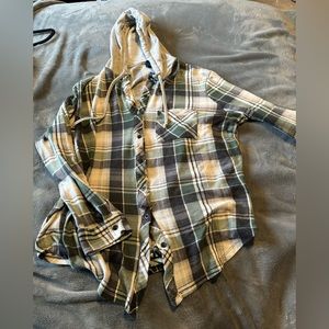 Green Rue 21 lightweight hooded flannel
